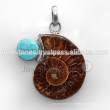 Bijoux faits à la main pour les femmes en gemme ammonite fossile